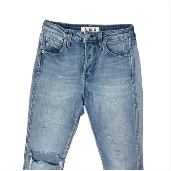 AMO Babe Trippin High-Rise Cropped Skinny Jeans Size 26 | Premium Designer Denim - Picture 3 of 11